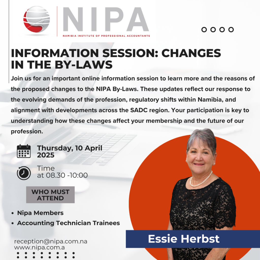 Information session: changes in the NIPA by-laws- presented by Essie Herbst